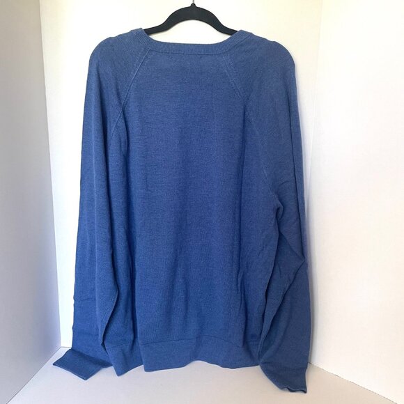 Banana Republic Merino Wool Sweater Mens XXL TALL Blue Pullover Crewneck Italian - Picture 3 of 7